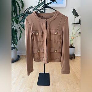 Tailored Brown Button-Pocket Jacket